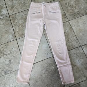 COUNTRY ROAD Jeans Womens 10 Peach Tapered Slim Mid Rise Denim Casual Zip Fly